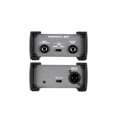 StudioMan PRO100 Passive Direct Box - 1/4" to XLR Balanced Converter, Studio & Stage DI Box with Impedance Matching, Hum Elimination & Anti-Vibration Pads