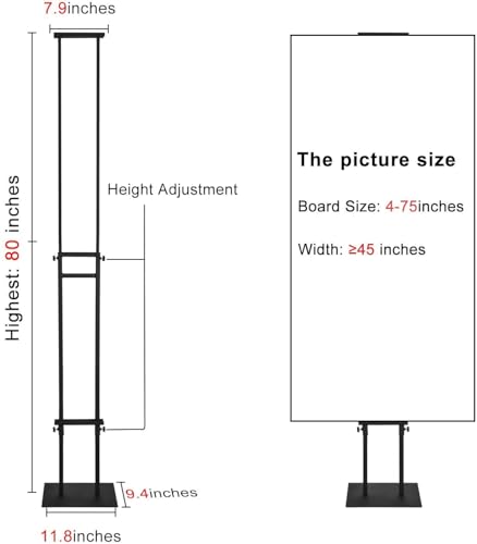 GUOHONG 6Pack Poster Stand for Display, Adjustable Floor Stand Sign Holder | Pedestal Sign Stand, Heavy Duty Banner Stand with Non-Slip Base, Height Up to 75 inch, Double-Sided for Board & Foam Sign - size: 75 inch-6Pack