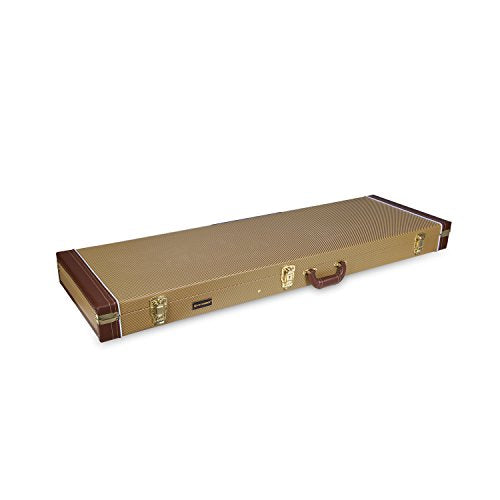 Crossrock Electric Bass Guitar Case- Sponge Lining, Metal Feet, Storage Space-Vinyl Tweed (CRW600BTW) - color: Vinyl Tweed, style: Bass
