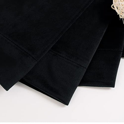 BGment Black Blackout Velvet Curtains for Bedroom, 2 Panels, 52 x 72 Inch - color: Black, size: 52"W x 72"L (Pack of 2)
