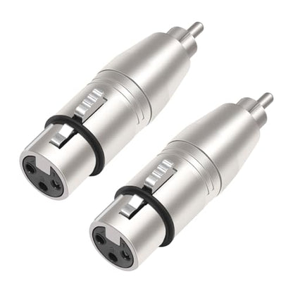 2Pack 3Pin XLR Female to RCA Male Audio Adapter,Balanced XLR Input to Unbalanced RCA Output Audio Connector for Mixer,Power Amplifier,Audio Player - color: RCA M To XLR F