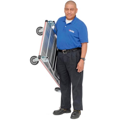 Global Industrial Lightweight Folding Platform Truck, Aluminum, 48"L x 24"W | 600 Lb. Capacity, 2 Swivel & 2 Rigid 5" Rubber Casters, Flatbed Push Cart - size: 49"L x 24"W x 6"H