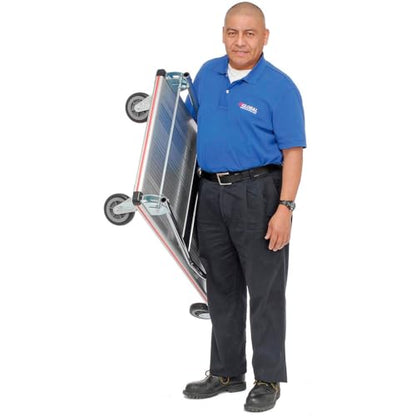 Global Industrial Lightweight Folding Platform Truck, Aluminum, 48"L x 24"W | 600 Lb. Capacity, 2 Swivel & 2 Rigid 5" Rubber Casters, Flatbed Push Cart - size: 49"L x 24"W x 6"H