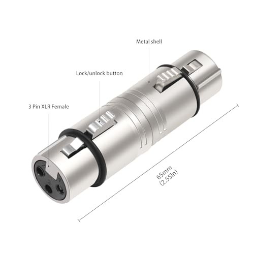 XLR Female to Female, 3 Pin XLR Female Audio Adapter，for Microphone,Mixerr,Amplifier-3 Pack - color: XLR F To XLR F*3