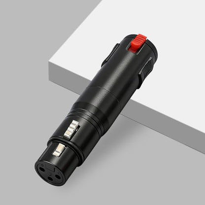 1/4 TRS 6.35mm AUX Female to XLR 3-Pin Adapter XLR Female 2Pcs, Black with Lock Converter Plug Cable Connector，Nickel Plated Zinc Alloy Shell, All Copper Pin Socket Black and Silver - color: Black