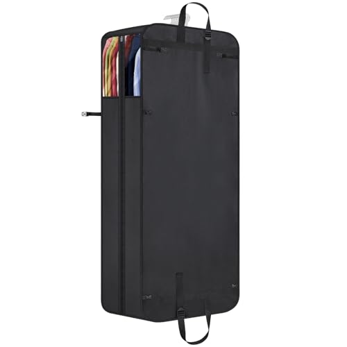 Univivi Garment Bag for Moving, Heavy Duty Suit Bag, 60 Inch, Set of 1 | Large Travel Bag for Moving, Non-woven Fabric, Suit Cover with Clear Window, Handles and Buckle Straps for Suit, Coat, Jacket - size: 24"X60"- 1pcs
