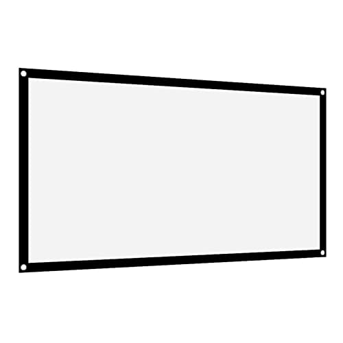 Yosoo Health Gear Foldable 16:9 Non Crease White Projector Screen 72In | Non Crease Foldable Design, White Polyester Fabric Maintains Flat , Projector Curtain for Outdoor Camping Home Theater - size: 72 Inch