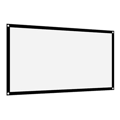 Yosoo Health Gear Foldable 16:9 Non Crease White Projector Screen 72In | Non Crease Foldable Design, White Polyester Fabric Maintains Flat , Projector Curtain for Outdoor Camping Home Theater - size: 72 Inch