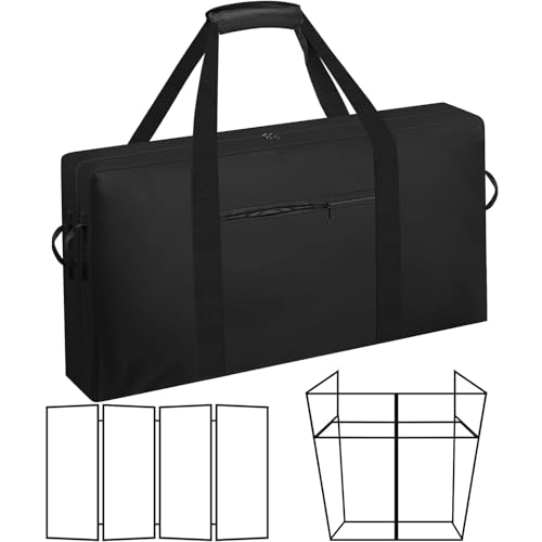 Heavy Duty Water-Resistant DJ Facade Booth Carrying Bag 48"Lx 5.5"W x23.6"H | Thick Fabric & Front Pocket, Portable DJ Stand Booth Table,For Outdoor Performances and Party Carrying,Black