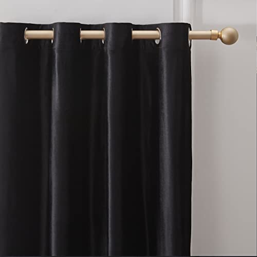 BULBUL Velvet Black Blackout Curtains 90 inch Long for Living Room - color: Black, size: 52"W x 90"L (Pack of 2)