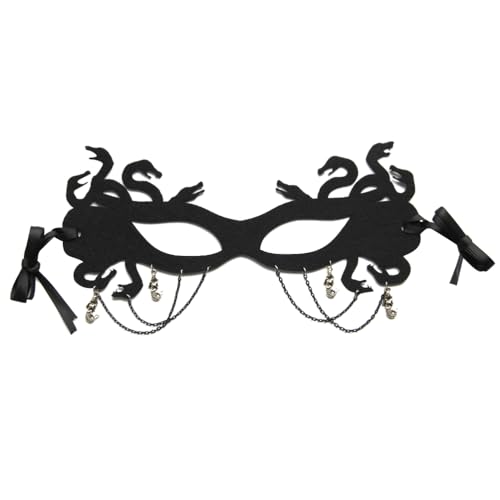 FOMIYES Medusa Snake Demon Halloween Mask - Women Half Face Mask Cosplay Costume Accessory for Masquerade Parties, Carnival, and Witch Themed Events, Halloween, Cosplay