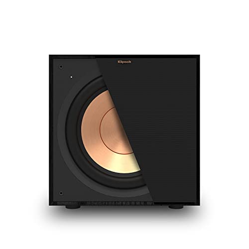Klipsch Reference R-101SW 10” Front-Firing Subwoofer with All-new Spun-Copper 10” woofers and an All-Digital Amplifier for Premium Home Theater Sound in Black | Home theater audio with 10 inch driver, 300W peak power and active amplification - size: 10” W