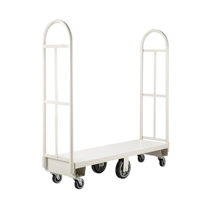VEVOR 2000LBS Heavy-Duty U-Boat Cart, Platform Truck Dolly with 6 Wheels & Dual Detachable Handles, Heavy Duty Steel Utility Cart for Warehouse/Manufacturing Plant/Logistics Center/Job Site - size: 60.0 x 16.1 x 59.5 in/ 1525 x 410 x 1510 mm