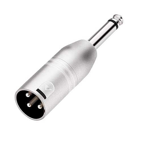 1/4 inch TS Mono to XLR Male Adapter, Unbalanced Quarter Inch TS Mono to XLR Male Converter Audio Connector - 2 Pack - style: 1/4 inch TS Mono to XLR Male Adapter