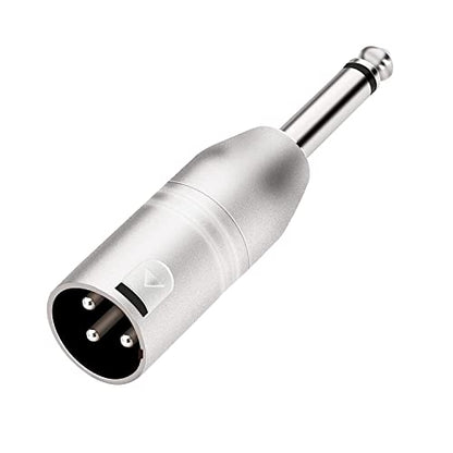 1/4 inch TS Mono to XLR Male Adapter, Unbalanced Quarter Inch TS Mono to XLR Male Converter Audio Connector - 2 Pack | Quarter Inch TS Mono Male to XLR Male Converter Audio Connector, Nickel-Plated Metal Shell, Low-Noise Transmission - style: 1/4 inch TS