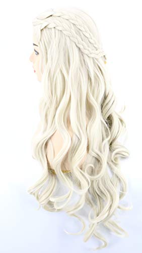 Topcosplay Women Wigs Beige Long Curly Wavy Cosplay Halloween Costume Party Wigs - color: Beige