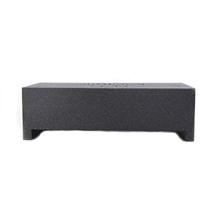 QPower Single 10in Sub Enclosure, Universal Shallow Mount Downfire/Behind Seat Speaker Box Compatible with Most GMC, Chevy, & Ford Trucks - style: 10" QBOMB