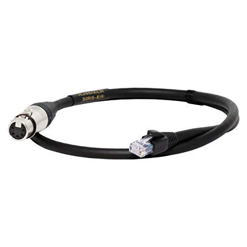 SIRS-E RJ45 to XLR DMX 케이블 0.9m(3피트) - DMX512 LED 조명, 컨트롤러 및 디코더용 5핀 XLR 암 - RJ45 수 어댑터 - Neutrik 커넥터, 미국 제조 - size: 5 PIN, style: 여성