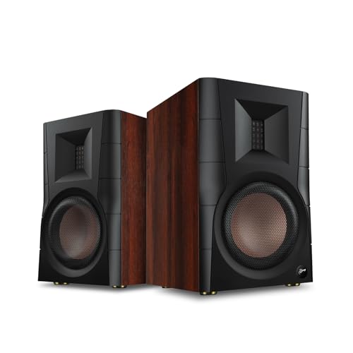 HiVi-Swans D100 Bluetooth Bookshelf Speakers - Powered Desktop Stereo Speakers for TV/Turntable/PC/Monitor - 4 Inch Near Field Computer Speakers 62w RMS - Wood Grain (Pair) - style: D100