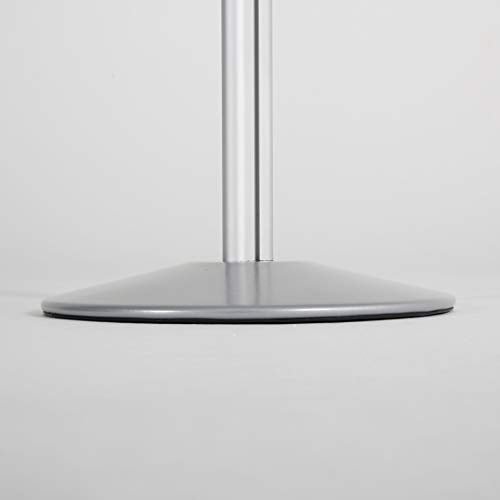 M&T Displays Sign Holder Stand, Silver 18x24 Inch Poster Frame Double Sided Slide-In Aluminum Easy Loading Floor Standing Pedestal Advertisement Post Commercial Menu Holder Round Heavyweight Base - color: Silver