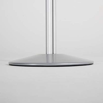 M&T Displays Sign Holder Stand, Silver 18x24 Inch Poster Frame Double Sided Slide-In Aluminum Easy Loading Floor Standing Pedestal Advertisement Post Commercial Menu Holder Round Heavyweight Base - color: Silver