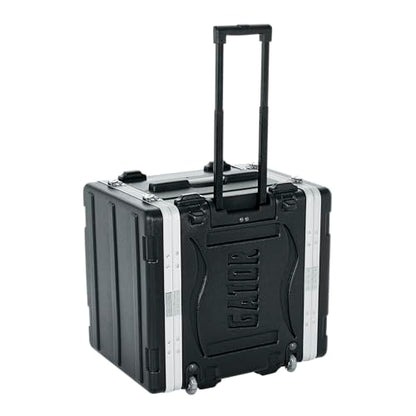 Gator Cases Lightweight Rolling 8U Rack Case with Heavy Duty Latches, Retractable Tow Handle, and Recessed Wheels, Standard 19.25" depth (GRR-8L) | Travel Friendly Mobility with Wheels & Pull Handle Lightweight Case & Field Replaceable Steel Rails - size:
