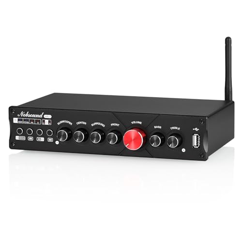 Nobsound HiFi 5.1 Channel Bluetooth Amplifier Stereo Home Theater Power Amp Subwoofer Amp