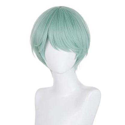 Mint Green Short Cosplay Wig for Adult Trendy Layered Bob Cut High-Temperature Synthetic Fiber for Halloween Costume Party Daily Wear - color: Mint Green