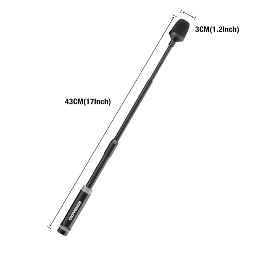 DJ Mic 17 Inch Flexible Gooseneck Microphone, Professional XLR Wired Dynamic Bob Barker Microphone for Video Conference, Podium, Singing, Karaoke DJ Mixer Dedicated Disc Shouting KTV Bar, Metal - size: 17 Inch
