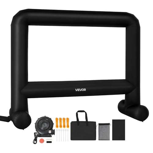 VEVOR 16FT Inflatable Movie Screen Outdoor, Inflatable Projector Screen with Portable Storage Bag, 16:9 Easy Set Up Movie Projection for Outdoor Backyard, Home Theater, Theme Party