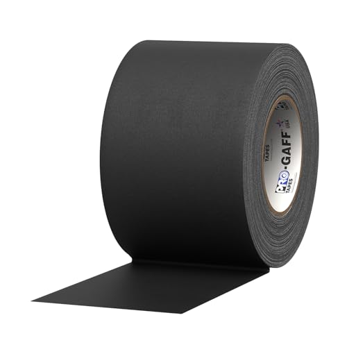 ProTapes Pro Gaff Premium Matte Cloth Gaffer's Tape with Rubber Adhesive, 11 mils Thick, 55 yds Length, 4" Width, Black (Pack of 1) - size: 4"x55yds, style: matte