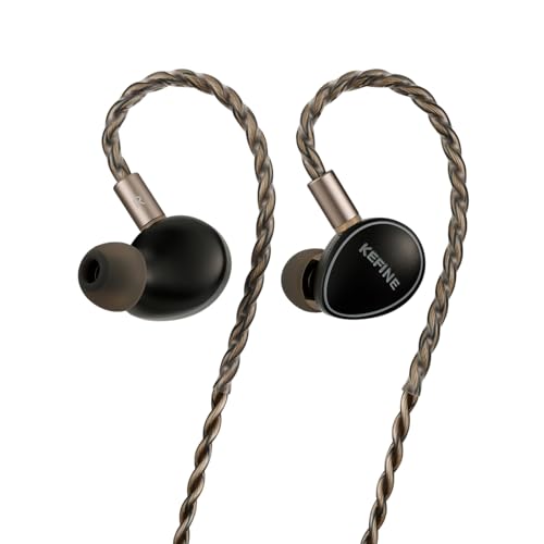 Kefine Quatio 2DD + 2BA Hybrid In Ear Monitor HiFi IEM Wired Earbuds | with 3 Tuning Nozzles, CNC Aluminum Shell, Detachable Silver-Plated 2Pin Cable, Earphones for Audiophiles Musicians Gamers