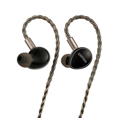 Kefine Quatio 2DD + 2BA Hybrid In Ear Monitor HiFi IEM Wired Earbuds | with 3 Tuning Nozzles, CNC Aluminum Shell, Detachable Silver-Plated 2Pin Cable, Earphones for Audiophiles Musicians Gamers