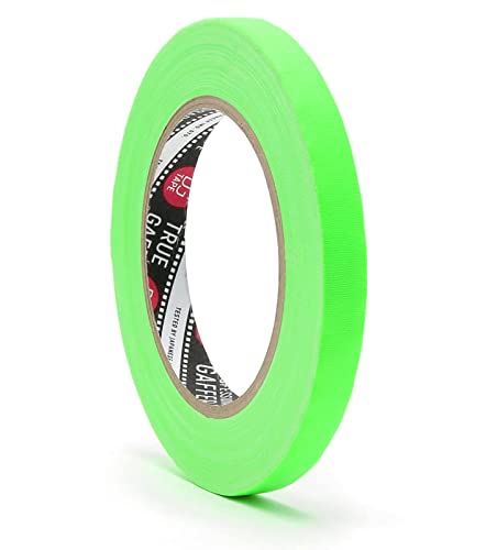 DGTAPE 1/2 inch X 30 Yards Fluorescent Green Gaffer Tape | Premium Grade Pro Gaffer Tape | 120Mesh Fabric | ECO Rubber Adhesive | Power of Quality USA Brand (trueGAFF12/25/FL-G - 1/2inX30ya) - color: Green, size: 1/2 inch 30 Yards