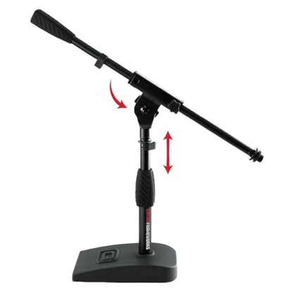 Gator Frameworks Weighted Desktop Microphone Stand with Boom (GFW-MIC-0821) | Compact Stand with 4.5" x 8" Base is Perfect for Desktop Use or Instrument Recording - style: Weighted Base