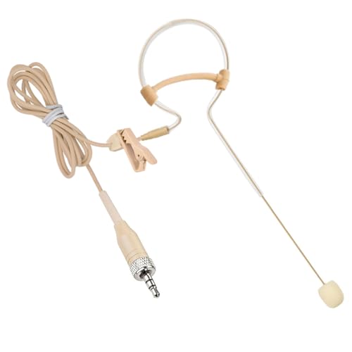Earhook Headset Microphone Compatible with Sennheiser Bodypack | Headworn Single Over Ear Hanging Condenser Omnidirectional Mic Clip for Wireless Transmitter System 3.5mm Female Screw Plug - style: 3.5mm Female Screw Plug Compatible with Sennheiser