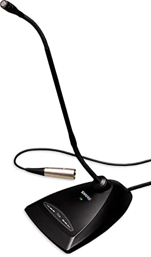 Shure Microflex MX412D/S Supercardioid Condenser Microphone, 12 Gooseneck, Desktop Base with 10' Cable, Logic Functions, Programmable Switch, LED Indicator, Snap-Fit Foam Windscreen - size: 12" Gooseneck, style: Supercardioid