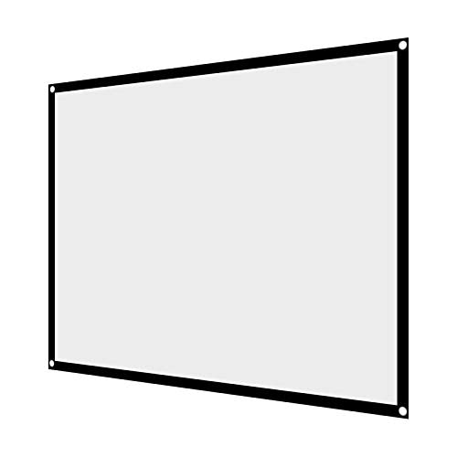 Projection Screen, Projector Curtain, Projection Movie Screen, 60-100 Inch Portable Foldable Non-Crease White Curtain Projection Screen 4:3 for Camping Party, Home Theater, Office(72 inches)
