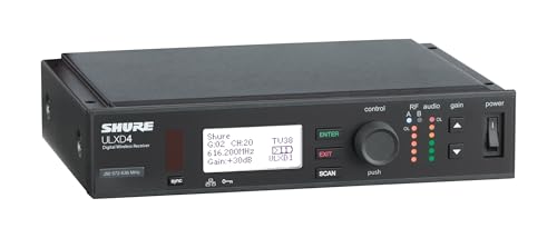 Shure ULXD4 Single Channel Receiver - for use with ULX-D Digital Wireless Microphone Systems, Transmitter Sold Separately | H50 Band (ULXD4=-H50) - style: Single Channel
