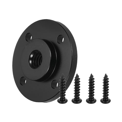 PATIKIL 3/8-16 UNC Female Thread Microphone Flange Mount, Desktop Gooseneck Table Mounts Base with Round Head Screw, Black - color: Black, size: 3/8"-16