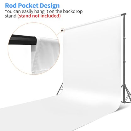 HEMMOTOP White Backdrop, 10x12 ft, Photography Background Screen | Polyester Fabric, Non Reflective, Seamless, Ideal for Photoshoot,Video Studio, Easter, Birthday, Baby Shower,Wedding Party - color: White, size: 10x12ft