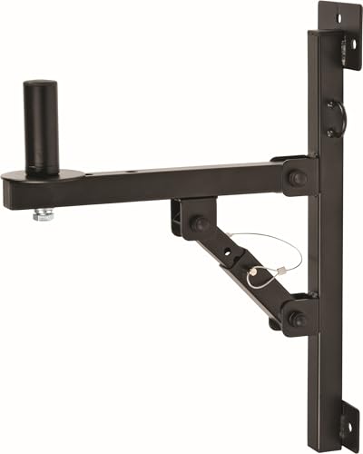 QUIK LOK - SB781 Heavy-Duty Wall Mount Speaker Brackets - Pair of Professional Steel Studio Monitor and PA Stands with 35mm Insert, Adjustable Depth 9.6 to 13.2 Inches, 88 lbs Capacity, Black