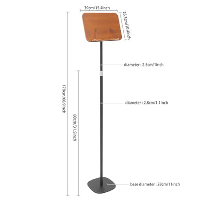 Sheet Music Stand & Desktop Book Stand, Music Book Holder Stand,Wooden Portable Sheet Music Table Stand Height Adjustable from 31.5-66.9in with Book Stand Support - color: 31.5-66.9in