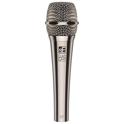 sE Electronics V7 Dynamic Microphone for Singing, Speech & Studio Recording - XLR Handheld Professional Microphone with Supercardioid Aluminum Voice Coil for Huge Gain Before Feedback - Brushed Nickel - color: V7 - Nickel - 25th Anniversary