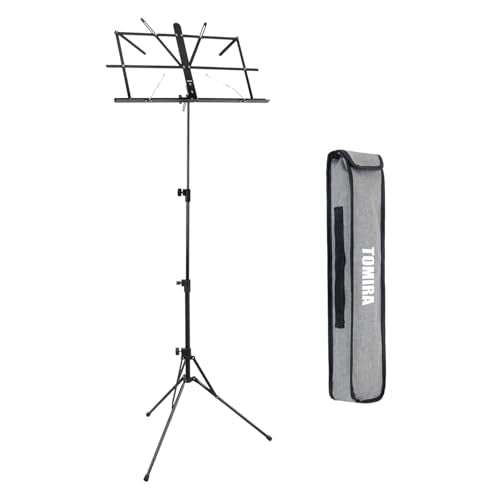 Ultralight Music Stand Only 1.06 lbs, Collapses to 18 Inches – Portable Foldable Aluminum Alloy Stand with Carry Bag, Compact Sheet Music Stand for Adults Kids, Adjustable Height
