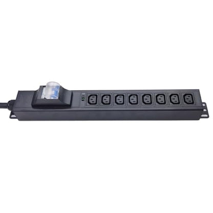 8way C13 C19 30A 120V-240V Metered PDU Current Volts Digital Meter SPD L6-30P amp PDU (OIT-8C13-L6-30P-LED-30A) - color: 8 C13 Breaker Protected