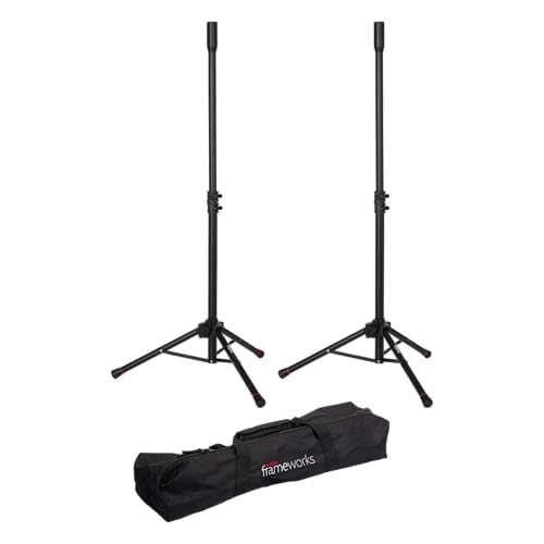Gator Frameworks Lightweight and Compact Mini Tripod Speaker Stand Set with Nylon Carry Bag, (GFWSPK0250SET) - style: Stand Set