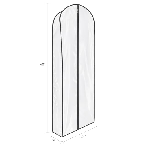 Zilink Leather Jacket Coat Storage Bags Dress Bags for Gowns Long 60 in | 7in Gussted, Wrinkle Free, Breathable, Dust Covers for Hanging Clothes for Leather Jacket Fur Coat Puffy Dress Storage, 4Pack - size: 60"-4pcs