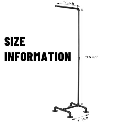 Hoolerry Industrial Pipe Clothing Rack 59.5'' Dress Hanger Coat Racks Stand | Multipurpose Free Standing, Closet Rod Standing Iron Garment Bar, Retail Vendor Display Hanging, Home Closet Storage, Black