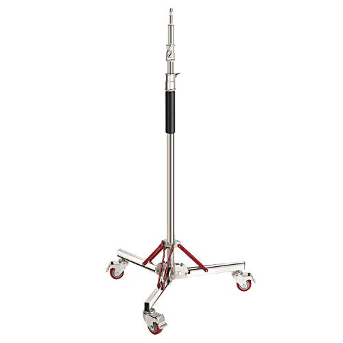 NEEWER Heavy Duty Light Stand with Casters, 100% Stainless Steel Tripod | Adjustable, Photography Wheeled Base Stand, for Studio Softbox, Monolight, Reflector, Max Height: 10ft/305cm